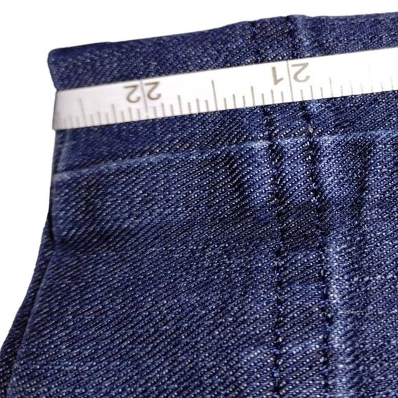 Soft Surroundings Womens Jeans Sz Medium Blue Denim Cropped Wide Leg Side Button - Picture 10 of 10